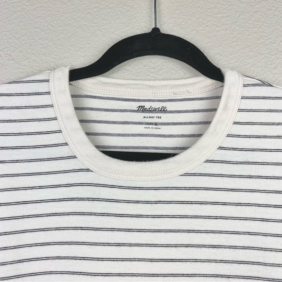 Madewell Men's Large Garment-Dyed Allday Crewneck Tee Stripes Lighthouse T-Shirt - Picture 3 of 16